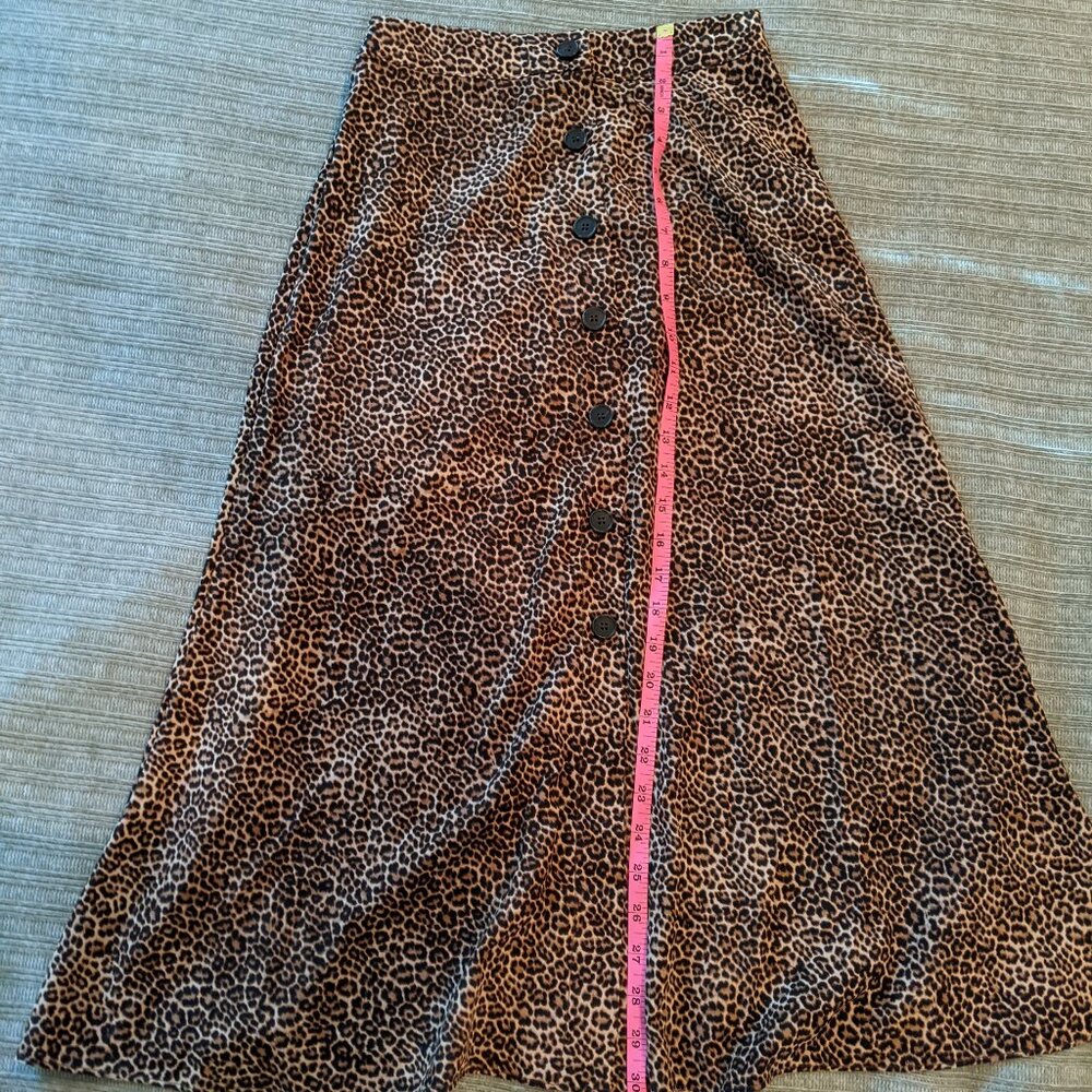 OAK + FORT Cheetah print midi skirt